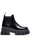 PRADA MOONLITH BRUSHED LEATHER CHELSEA BOOTS