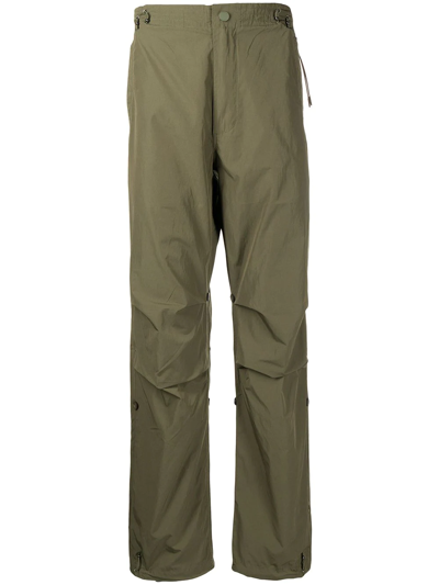 Maharishi Embroidered Dragon Tiger Panelled Trousers In Green