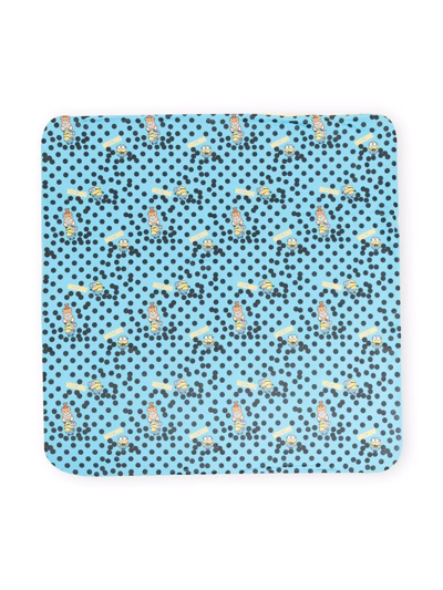 Moschino Minion-teddy Bear Print Blanket In Blue