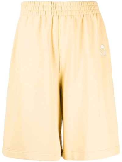 Isabel Marant Logo-embroidered Track Shorts In Gelb