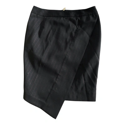 Pre-owned Mangano Wool Mini Skirt In Black