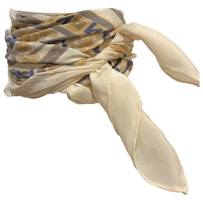 Pre-owned Carven Silk Neckerchief In Beige