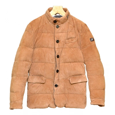 Pre-owned Lardini Leather Puffer In Camel