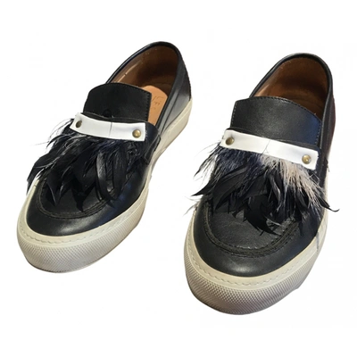 Pre-owned L'f Shoes Leather Flats In Black