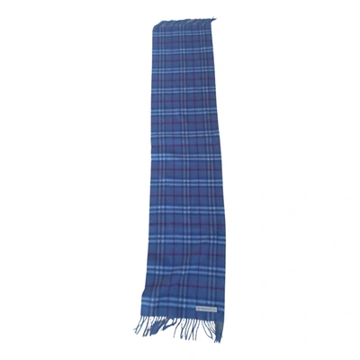 Pre-owned Burberry Cashmere Scarf & Pocket Square In Blue