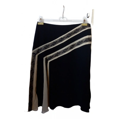 Pre-owned Anna Molinari Silk Skirt In Black