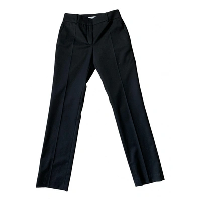 Pre-owned Sandro Wool Straight Pants In Black