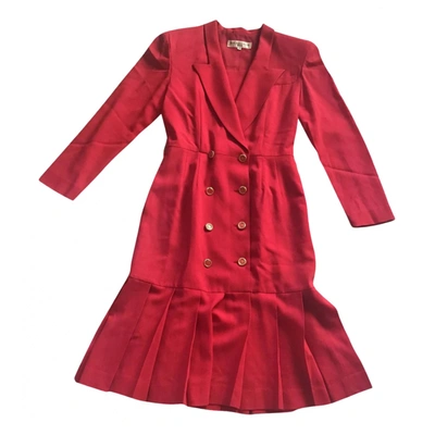 Pre-owned Balenciaga Wool Dress In Red