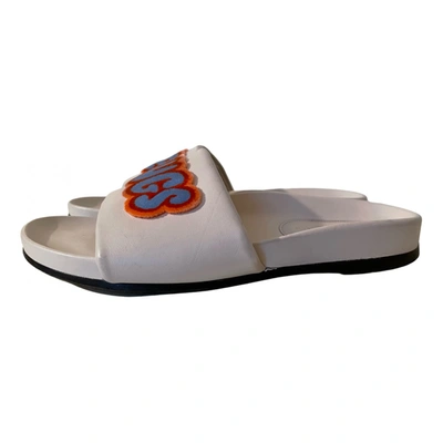 Pre-owned Anya Hindmarch Leather Sandals In White