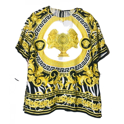 Pre-owned Versace Silk Blouse In Yellow