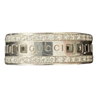 Pre-owned Gucci White Gold Ring In Silver