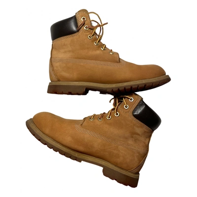 Pre-owned Timberland Leather Ankle Boots In Camel