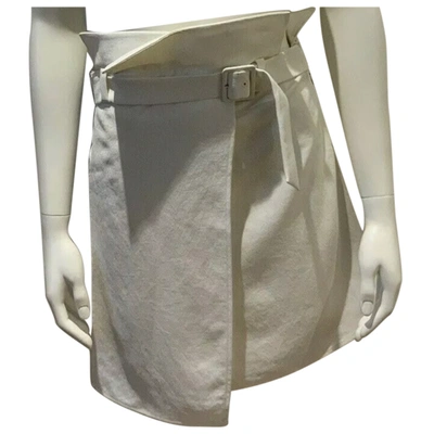 Pre-owned Tibi Mini Skirt In White