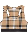 BURBERRY VINTAGE CHECK-PRINT SPORTS BRA