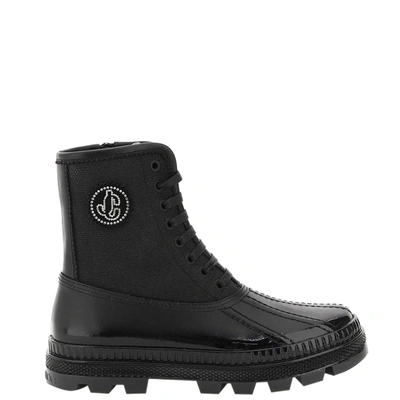 Pre-owned Jimmy Choo Black Leather Oskar Boots Size It 38