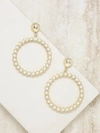 ETTIKA ETTIKA CYCLICAL PEARL DROP HOOP EARRINGS IN GOLD