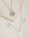 Ettika Elite Coin And Crystal Layered Necklace Set In Grey