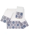 AVANTI DOTTED CIRCLE BORDERED COTTON WASHCLOTH, 13" X 13"