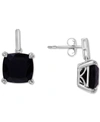 Macy's Onyx & Diamond Accent Drop Earrings In 14k Gold-plated Sterling Silver In Sterling Silver
