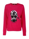 Karl Lagerfeld Wool Blend Sweater With Ikonik Animal Detail In Pink