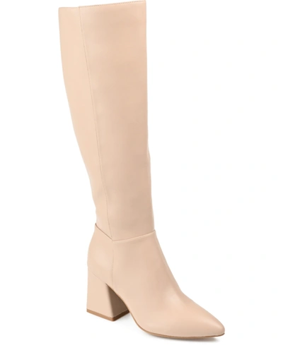 Journee Collection Women's Landree Wide Calf Tall Boots Women's Shoes In Nude