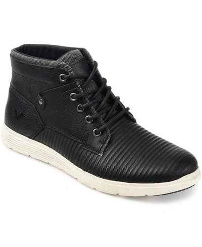 Territory Axel Mens Leather Lifestyle Casual And Fashion Sneakers In Black