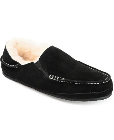 Territory Solace Genuine Sheepskin Fold-down Heel Moccasin Slipper In Black