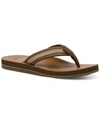 Sanuk Men's Hullsome Leather Flip-flop Sandals In Tan