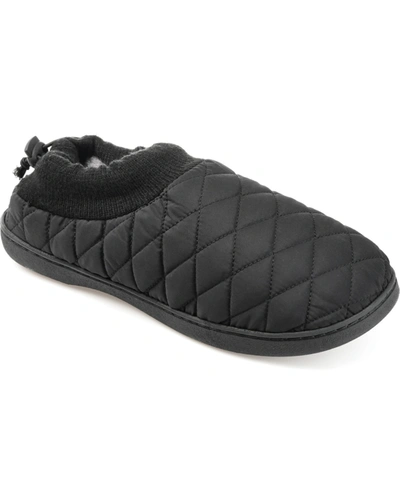 Vance Co. . Fargo Quilted Faux Fur Lined Slipper In Black