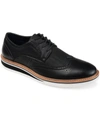 Vance Co. Men's Warrick Wide Width Tru Comfort Foam Wingtip Lace-up Derby Dress Shoes In Black