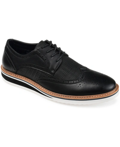 Vance Co. Men's Warrick Wide Width Tru Comfort Foam Wingtip Lace-up Derby Dress Shoes In Black