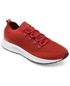 Vance Co. Men's Rowe Casual Knit Walking Sneakers In Red