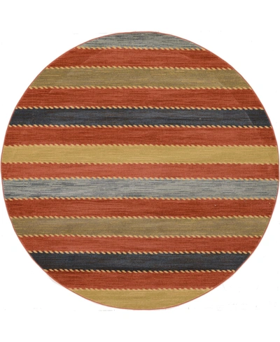 Bayshore Home Ojas Oja1 8' X 8' Round Area Rug In Red