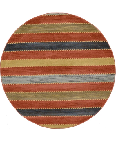 Bayshore Home Ojas Oja1 6' X 6' Round Area Rug In Red