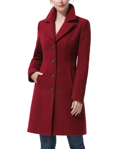 Kimi & Kai Women's Joann Wool Walking Coat In Wine