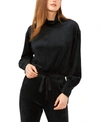 1.state Velour Turtleneck Top In Rich Black