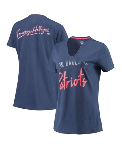 Tommy Hilfiger Women's  Sport Navy New England Patriots Riley V-neck T-shirt
