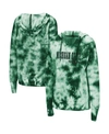 COLOSSEUM WOMEN'S COLOSSEUM GREEN MICHIGAN STATE SPARTANS SHAVONEE TIE-DYE PULLOVER HOODIE
