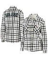 Wear By Erin Andrews Women's  Oatmeal San Jose Sharks Plaid Button-up Shirt Jacket In Oatmeal