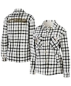Wear By Erin Andrews Women's  Oatmeal Pittsburgh Penguins Plaid Button-up Shirt Jacket In Oatmeal
