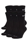 Nike Dry 6-pack Everyday Plus Cushion Crew Training Socks In Black/ White