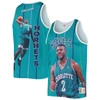 Mitchell & Ness Men's  Larry Johnson Teal Charlotte Hornets Hardwood Classics Player Tank Top In Teal