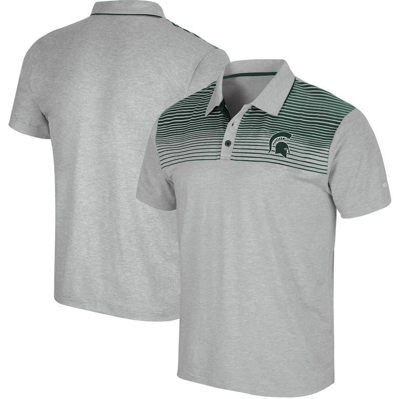 Colosseum Men's Grey Michigan State Spartans Needles Polo Shirt