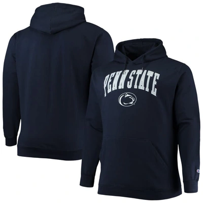 Champion Men's  Navy Penn State Nittany Lions Big And Tall Arch Over Logo Powerblend Pullover Hoodie