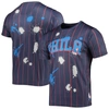 FISLL FISLL NAVY PHILADELPHIA 76ERS STRIPED SPLATTER T-SHIRT