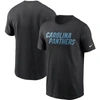 Nike Men's Black Carolina Panthers Primetime Wordmark Essential T-shirt