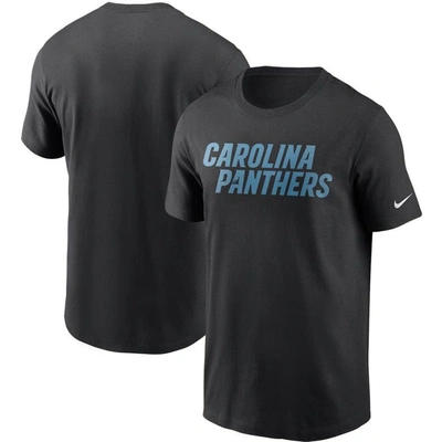 Nike Men's Black Carolina Panthers Primetime Wordmark Essential T-shirt