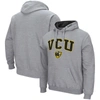 Colosseum Heathered Gray Vcu Rams Arch And Logo Pullover Hoodie In Heather Gray