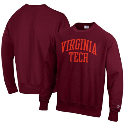 Champion Maroon Virginia Tech Hokies Arch Reverse Weave Pullover Sweatshirt