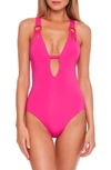 Becca Color Code Skylar Plunge One-piece Swimsuit Women's Swimsuit In Cosmopolitan